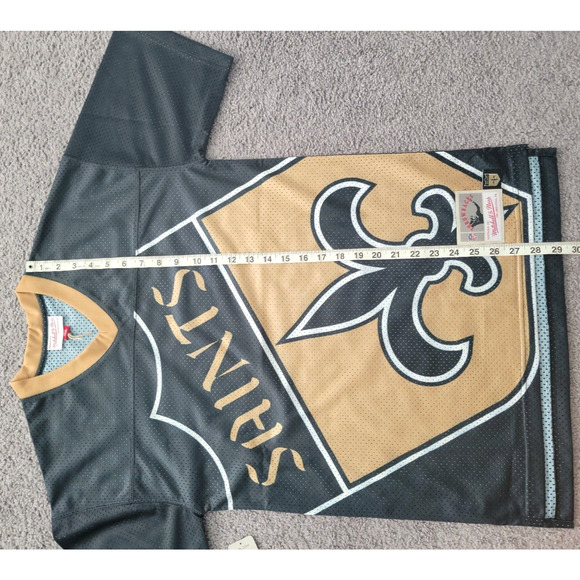 Mitchell & Ness Youth Large 14/16 New Orleans Saints Black Historic Logo Jersey - Picture 10 of 12